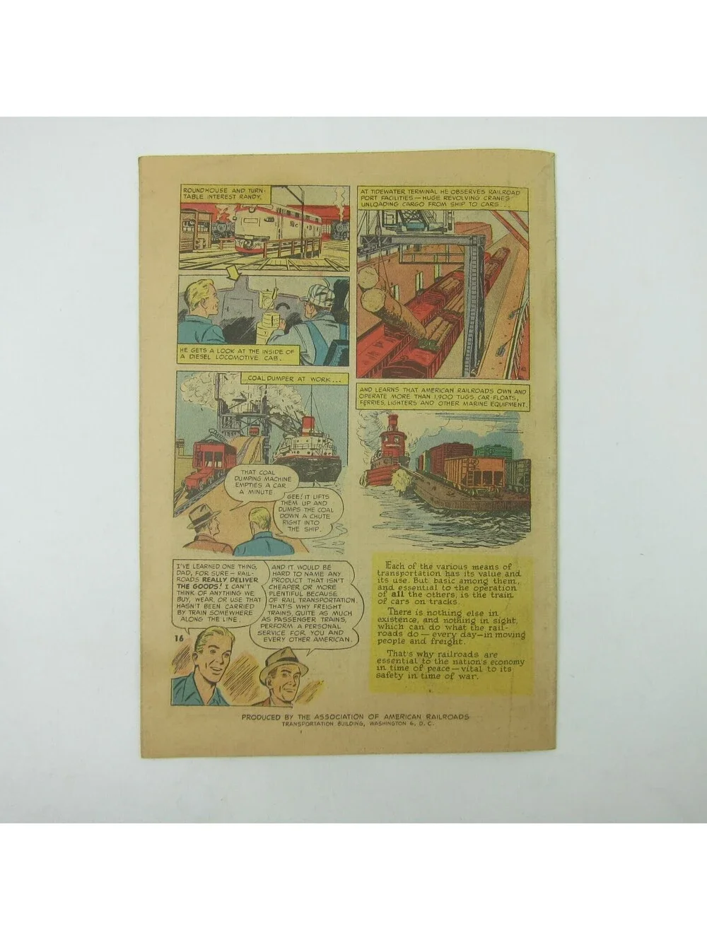 Railroad Comic Book Railroads Deliver the Goods Trains Promotional Vintage 1954